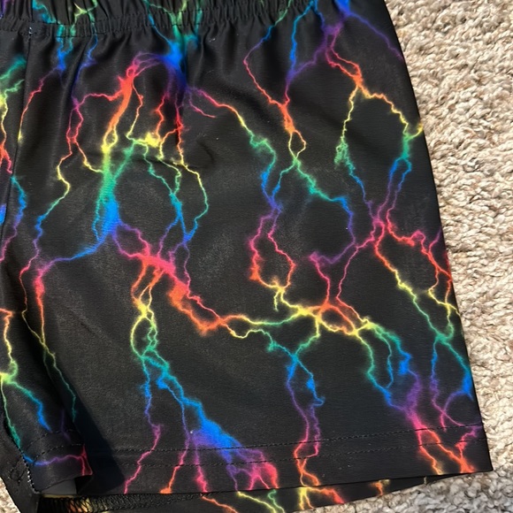 Black and Rainbow Patterned Spandex - Picture 2 of 5